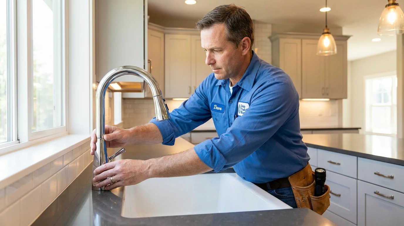 Kitchen faucet installation by Johns Plumbing LLC in Haleyville