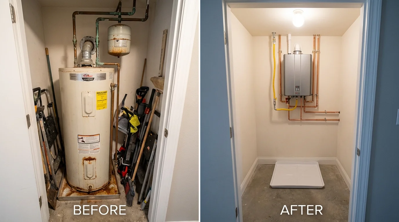 Tank water heater versus wall-mounted tankless unit comparison for Haleyville, AL homeowners